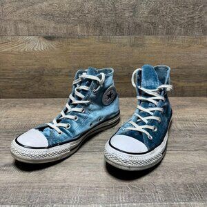 Converse Chuck Taylor Teal Velvet High Top Sneakers Women's Size 8